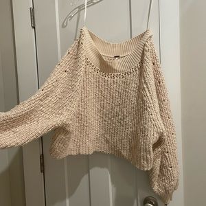 Free People Cream Knit Sweater
